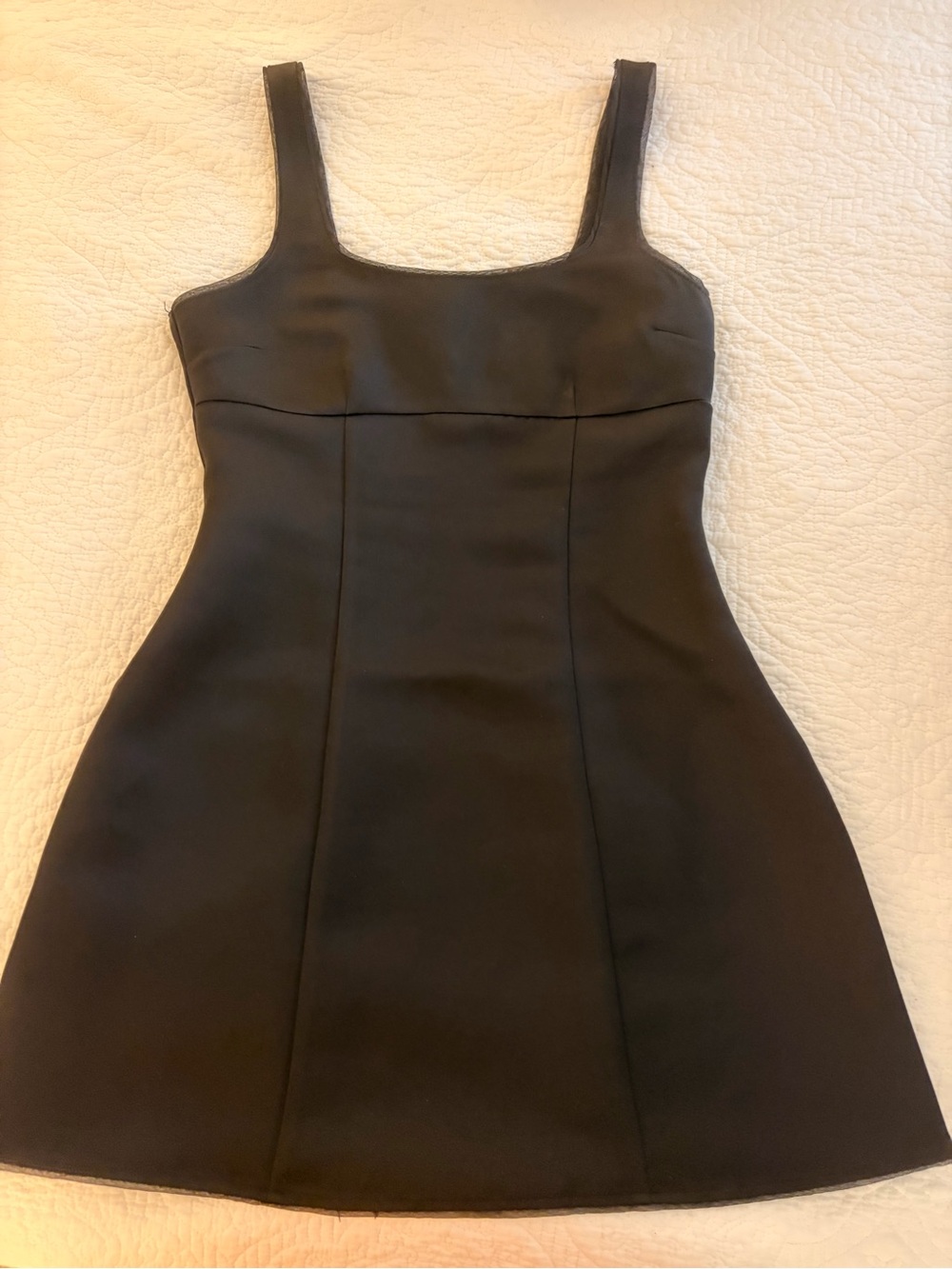 H&M Black Mini A-Line Square Neck Dress
